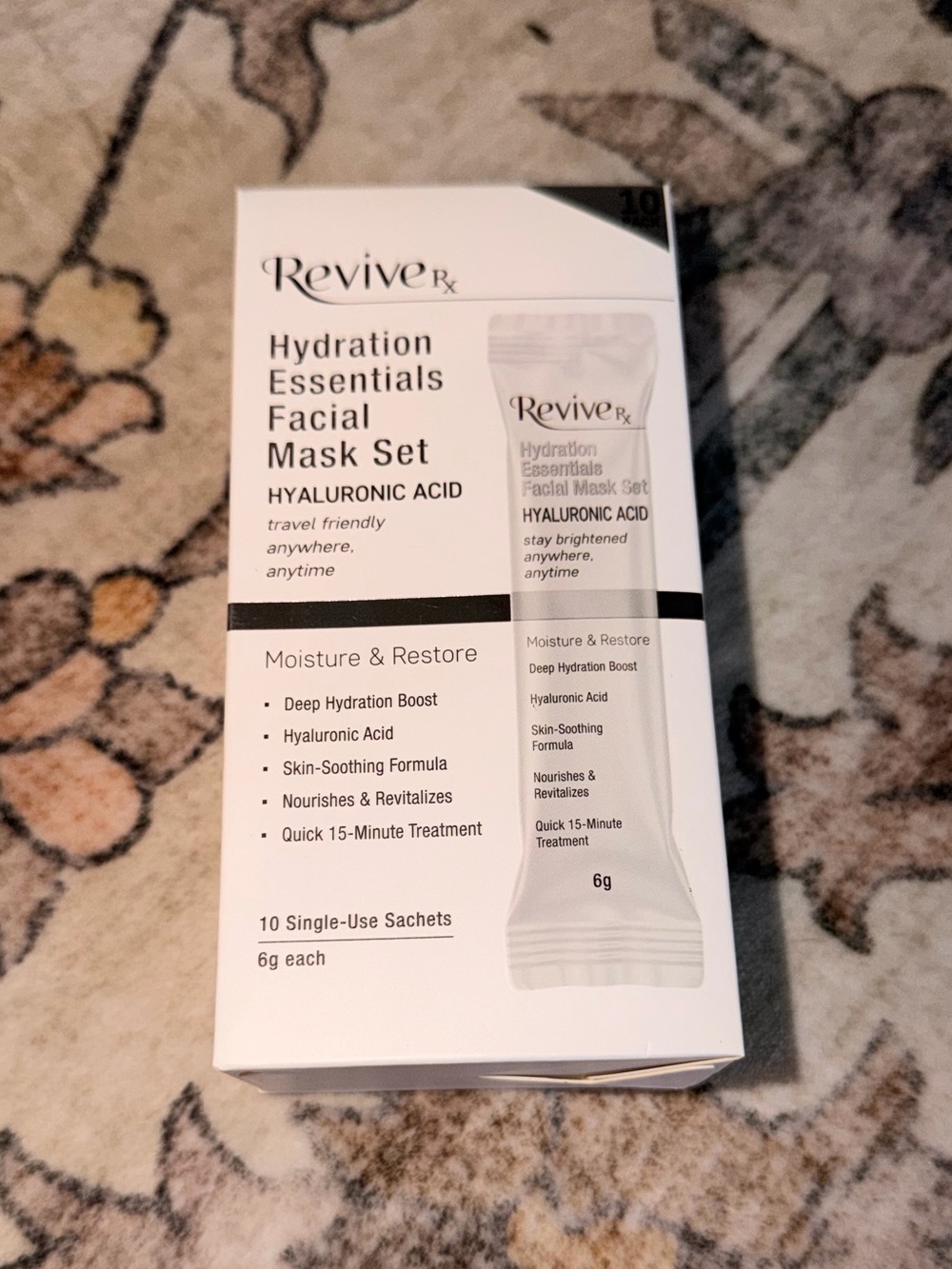 Revive Rx Hydration Essentials Facial Mask Set Hyaluronic Acid 10 Pack Sachets